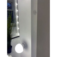 Белое гримерное зеркало с подсветкой в раме 175х80 см