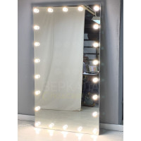 Гримерное зеркало без рамы с подсветкой светодиодными лампочками 180x100 см