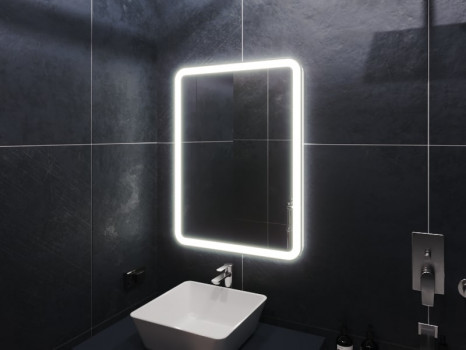 Зеркало в ванную комнату с подсветкой светодиодной лентой Бельви