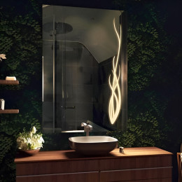 Зеркало в ванную с дизайнерской подсветкой Леона